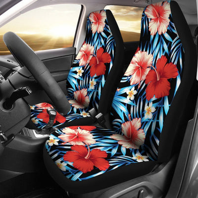 Floral Red Hibiscus Hawaiian tropical flower Universal Fit Car Seat Covers