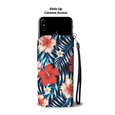 Plumeria Hibiscus Hawaiian Flowers Floral Wallet Phone Case
