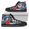 Red Hibiscus Blue Scene Women High Top Shoes