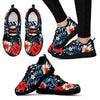 Red Hibiscus Hawaiian Flower Tropical Women Sneakers