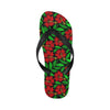 Red Hibiscus Embroidered Pattern Print Design HB03 Flip Flops-JorJune