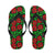 Red Hibiscus Embroidered Pattern Print Design HB03 Flip Flops-JorJune