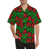 Red Hibiscus Embroidered Pattern Print Design HB03 Men Hawaiian Shirt-JorJune