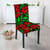 Red Hibiscus Embroidered Pattern Print Design HB032 Dining Chair Slipcover-JORJUNE.COM