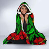 Red Hibiscus Embroidered Pattern Print Design HB032 Hooded Blanket-JORJUNE.COM