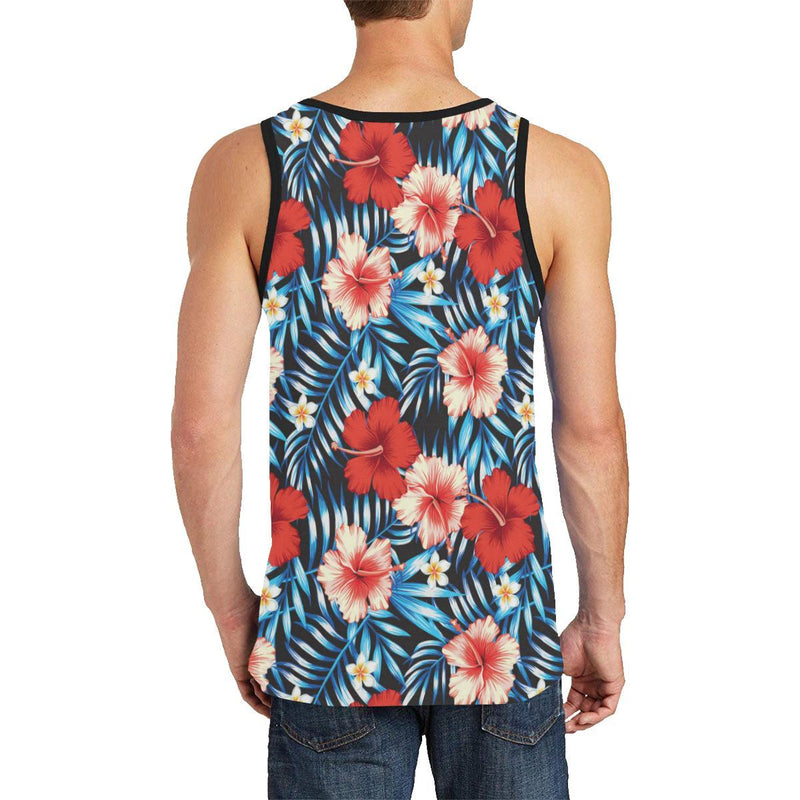 Red Hibiscus Hawaiian flower tropical Men Tank Top