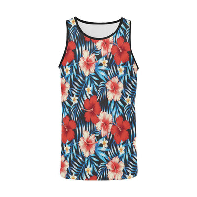 Red Hibiscus Hawaiian flower tropical Men Tank Top