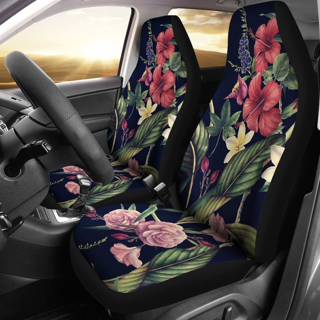 Red Hibiscus Hawaiian tropical flower Universal Fit Car Seat Covers