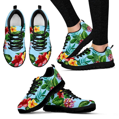 Red Hibiscus Hawaiian Tropical Flower Women Sneakers