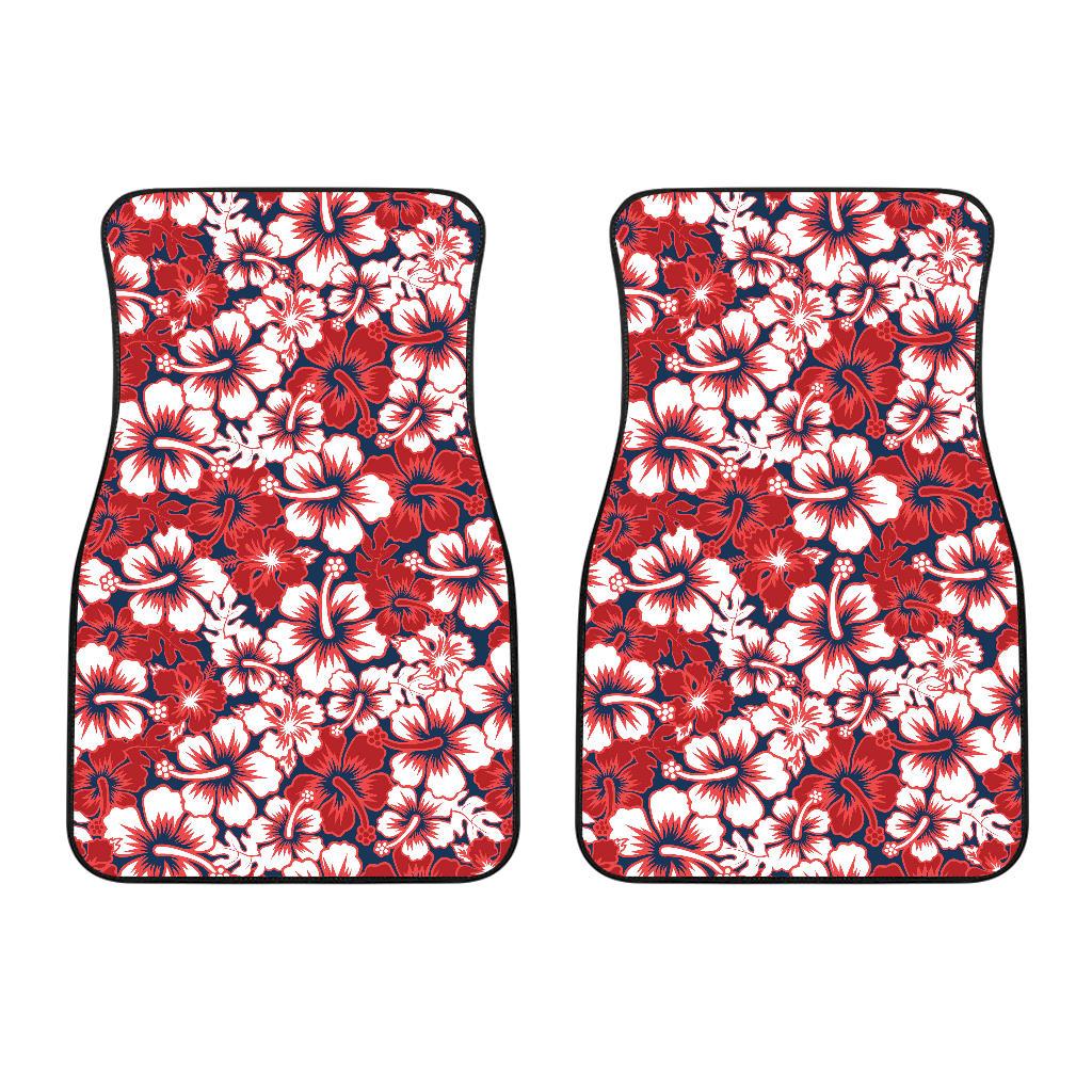 Red Hibiscus Pattern Print Design HB01 Car Floor Mats-JORJUNE.COM