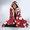 Red Hibiscus Pattern Print Design HB01 Hooded Blanket-JORJUNE.COM