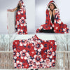 Red Hibiscus Pattern Print Design HB01 Hooded Blanket-JORJUNE.COM