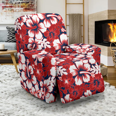 Red Hibiscus Pattern Print Design HB01 Recliner Slipcover-JORJUNE.COM