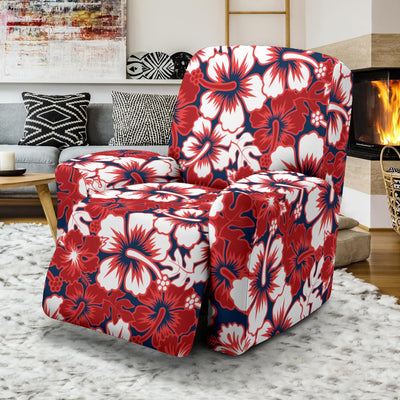 Red Hibiscus Pattern Print Design HB01 Recliner Slipcover-JORJUNE.COM