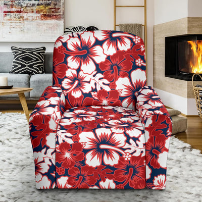 Red Hibiscus Pattern Print Design HB01 Recliner Slipcover-JORJUNE.COM