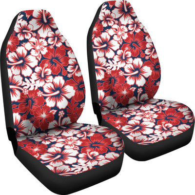 Red Hibiscus Pattern Print Design HB01 Universal Fit Car Seat Covers-JorJune