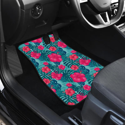 Red Hibiscus Pattern Print Design HB017 Car Floor Mats-JORJUNE.COM