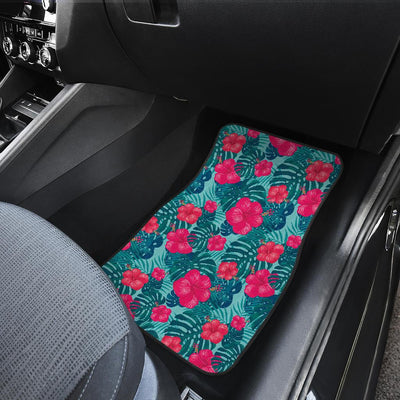 Red Hibiscus Pattern Print Design HB017 Car Floor Mats-JORJUNE.COM