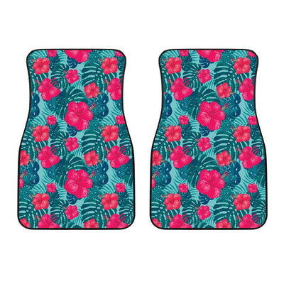 Red Hibiscus Pattern Print Design HB017 Car Floor Mats-JORJUNE.COM