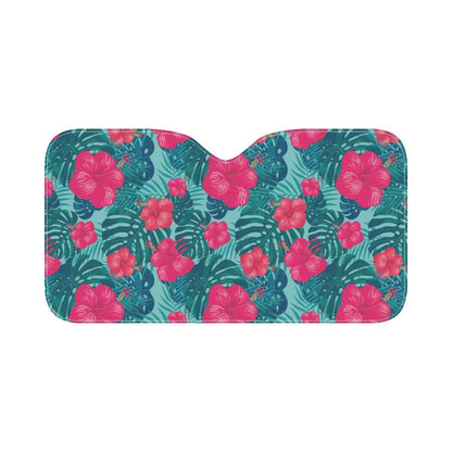 Red Hibiscus Pattern Print Design HB017 Car Sun Shade-JorJune