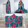 Red Hibiscus Pattern Print Design HB017 Hooded Blanket-JORJUNE.COM