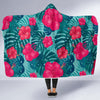 Red Hibiscus Pattern Print Design HB017 Hooded Blanket-JORJUNE.COM