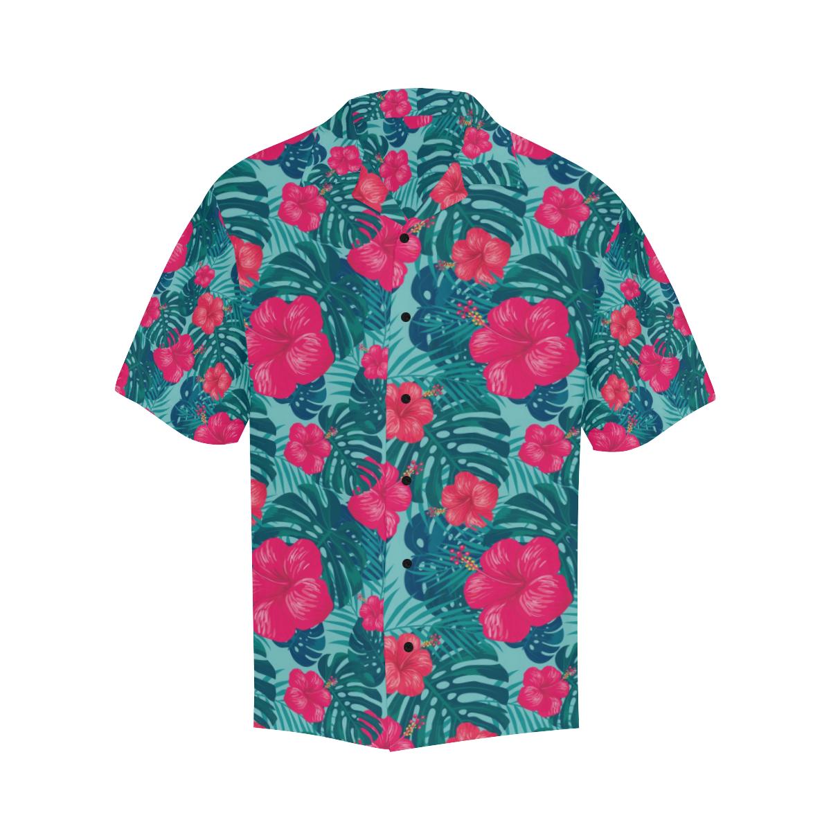 Red Hibiscus Pattern Print Design HB017 Men Hawaiian Shirt-JorJune