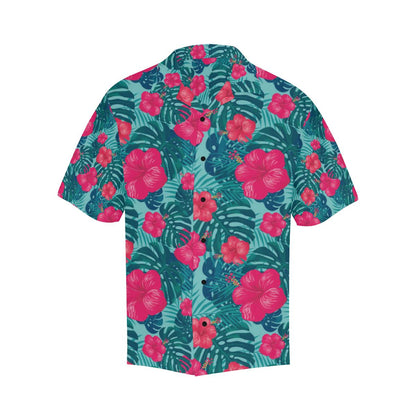 Red Hibiscus Pattern Print Design HB017 Men Hawaiian Shirt-JorJune