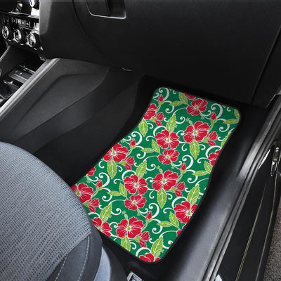 Red Hibiscus Pattern Print Design HB019 Car Floor Mats-JORJUNE.COM