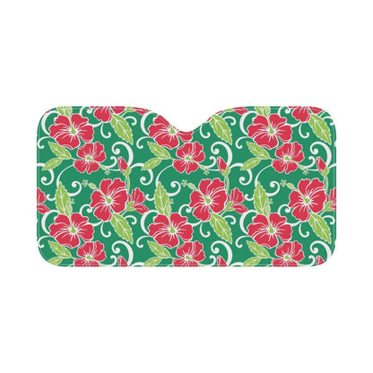 Red Hibiscus Pattern Print Design HB019 Car Sun Shade-JorJune