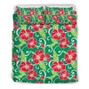 Red Hibiscus Pattern Print Design HB019 Duvet Cover Bedding Set-JORJUNE.COM