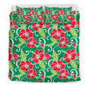 Red Hibiscus Pattern Print Design HB019 Duvet Cover Bedding Set-JORJUNE.COM