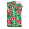 Red Hibiscus Pattern Print Design HB019 Duvet Cover Bedding Set-JORJUNE.COM