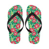 Red Hibiscus Pattern Print Design HB019 Flip Flops-JorJune