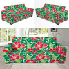 Red Hibiscus Pattern Print Design HB019 Sofa Slipcover-JORJUNE.COM