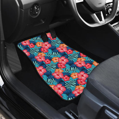 Red Hibiscus Pattern Print Design HB02 Car Floor Mats-JORJUNE.COM