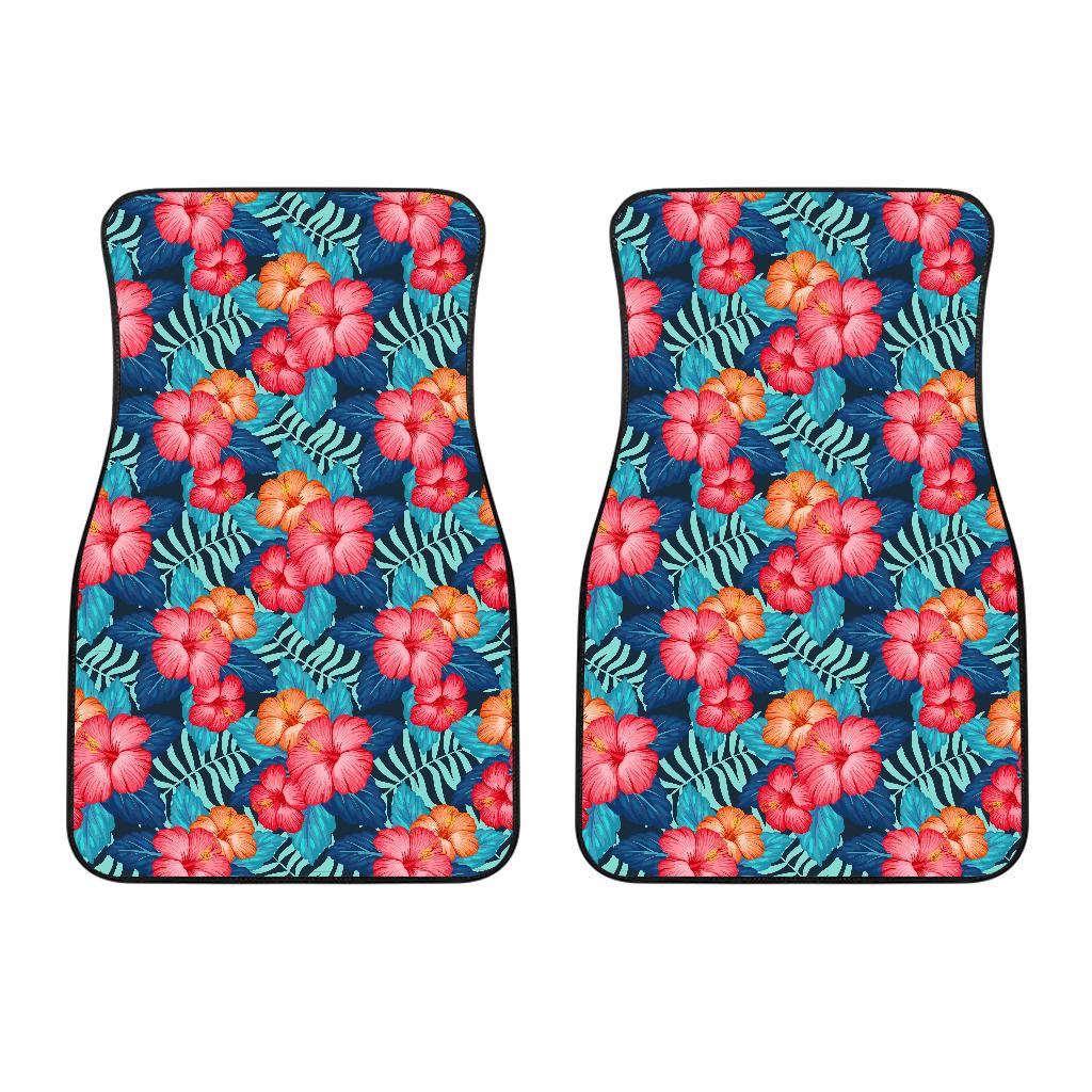 Red Hibiscus Pattern Print Design HB02 Car Floor Mats-JORJUNE.COM