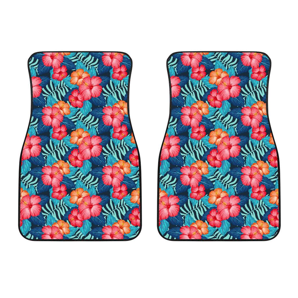 Red Hibiscus Pattern Print Design HB02 Car Floor Mats-JORJUNE.COM