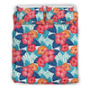 Red Hibiscus Pattern Print Design HB02 Duvet Cover Bedding Set-JORJUNE.COM