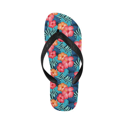 Red Hibiscus Pattern Print Design HB02 Flip Flops-JorJune