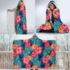 Red Hibiscus Pattern Print Design HB02 Hooded Blanket-JORJUNE.COM