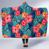 Red Hibiscus Pattern Print Design HB02 Hooded Blanket-JORJUNE.COM