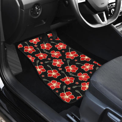 Red Hibiscus Pattern Print Design HB021 Car Floor Mats-JORJUNE.COM