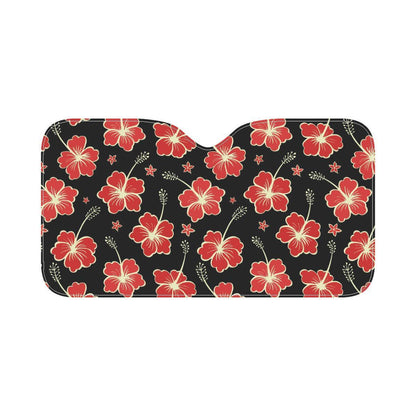 Red Hibiscus Pattern Print Design HB021 Car Sun Shade-JorJune