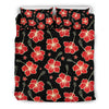 Red Hibiscus Pattern Print Design HB021 Duvet Cover Bedding Set-JORJUNE.COM