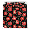 Red Hibiscus Pattern Print Design HB021 Duvet Cover Bedding Set-JORJUNE.COM