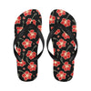 Red Hibiscus Pattern Print Design HB021 Flip Flops-JorJune