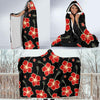 Red Hibiscus Pattern Print Design HB021 Hooded Blanket-JORJUNE.COM