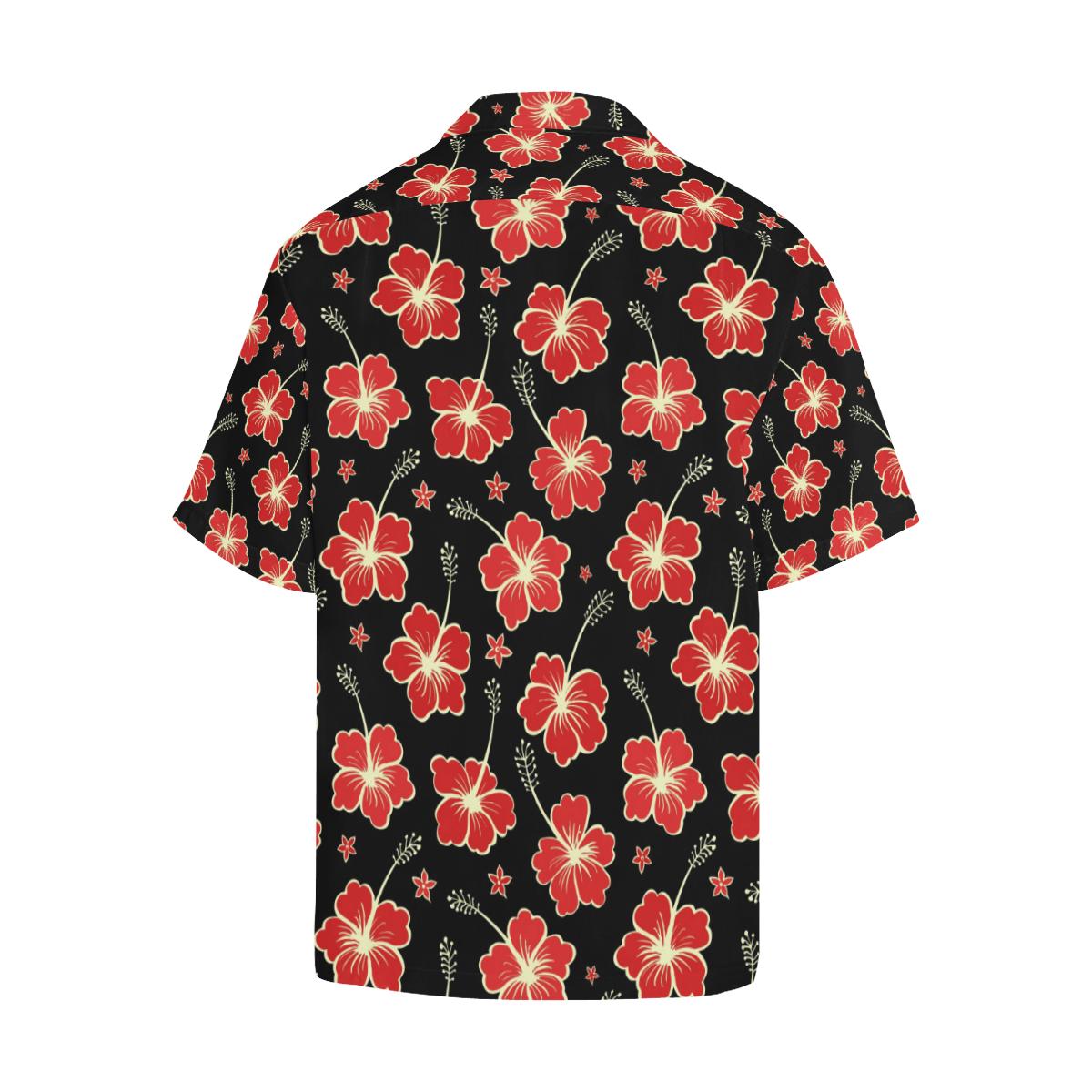 Red Hibiscus Pattern Print Design HB021 Men Hawaiian Shirt-JorJune