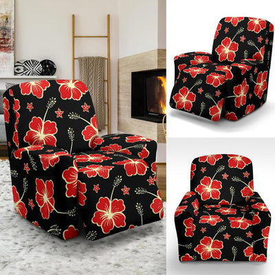 Red Hibiscus Pattern Print Design HB021 Recliner Slipcover-JORJUNE.COM